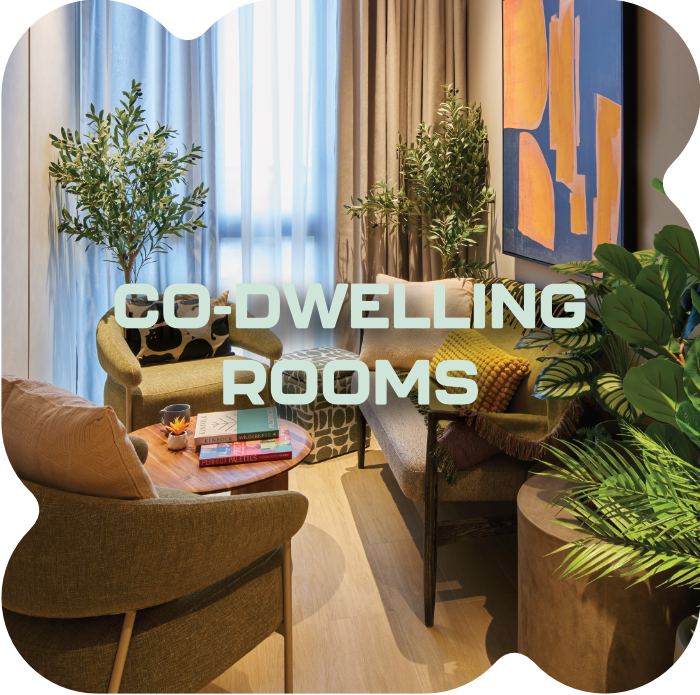Co-living rooms button